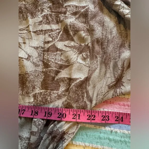 Zara Jacquard Midi Tie Waist Crinkle Detail Dress Brown Full sleeves high neck M - Picture 15 of 17